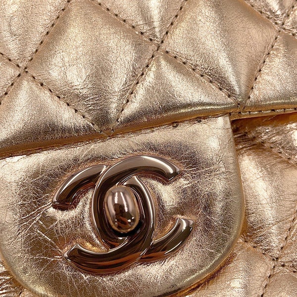 シャネル チェーンショルダーバッグ マトラッセ 25 ダブルフラップ メタリックカーフレザー CHANEL 2008年モバイルアート東京限定