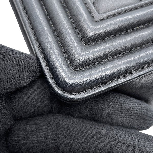 シャネル チェーンショルダーバッグ ココマーク ボーイシャネル ラムスキン A67086 CHANEL 黒