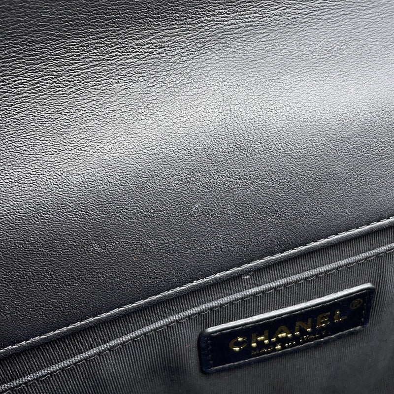 シャネル チェーンショルダーバッグ ココマーク ボーイシャネル ラムスキン A67086 CHANEL 黒