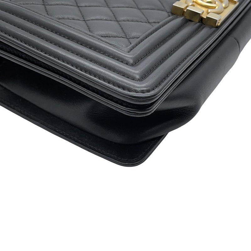 シャネル チェーンショルダーバッグ ココマーク ボーイシャネル ラムスキン A67086 CHANEL 黒