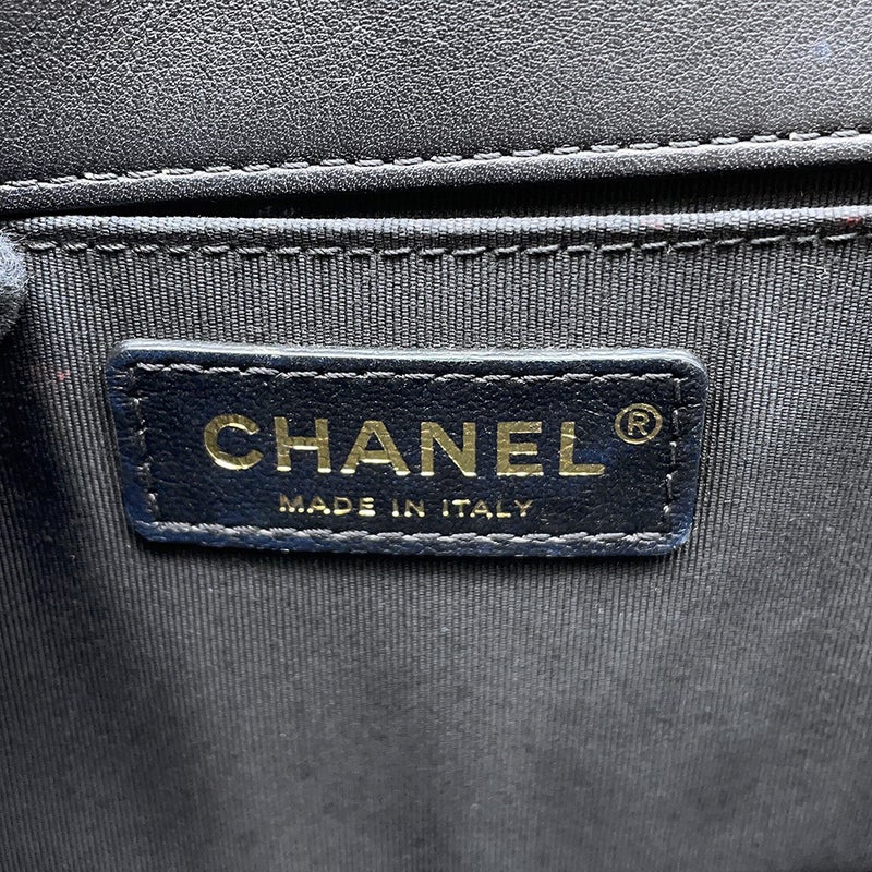 シャネル チェーンショルダーバッグ ココマーク ボーイシャネル ラムスキン A67086 CHANEL 黒