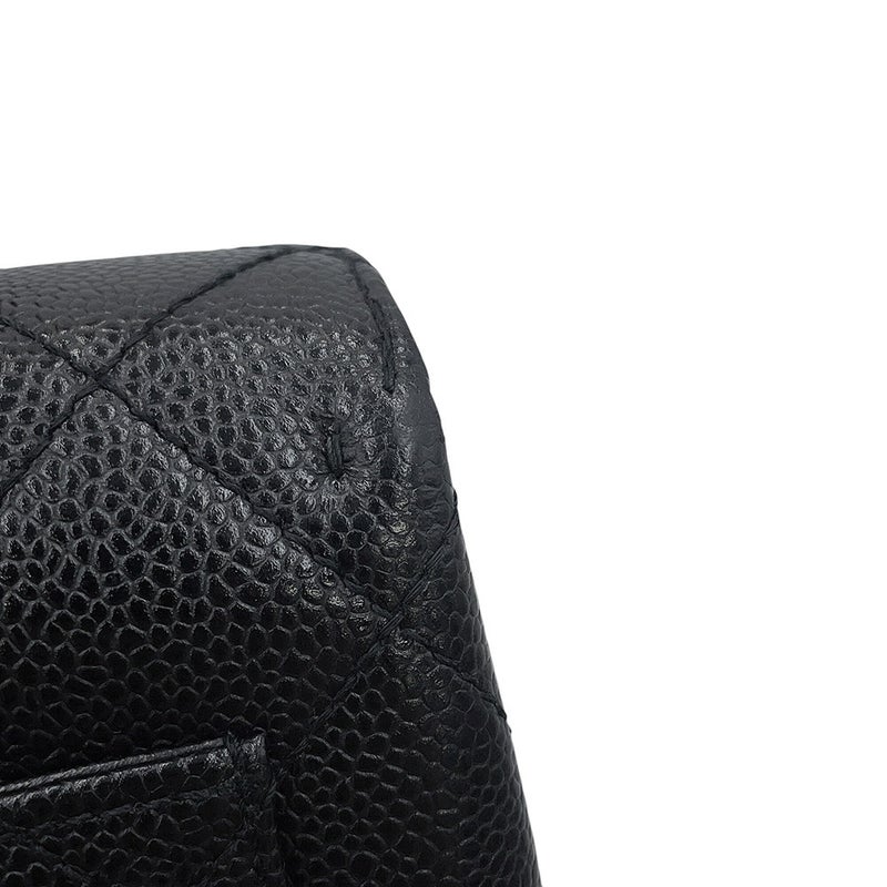 シャネル ハンドバッグ マトラッセ ココマーク キャビアスキン A12397 CHANEL  ハンドルバッグ 黒