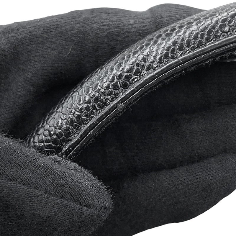 シャネル ハンドバッグ マトラッセ ココマーク キャビアスキン A12397 CHANEL  ハンドルバッグ 黒