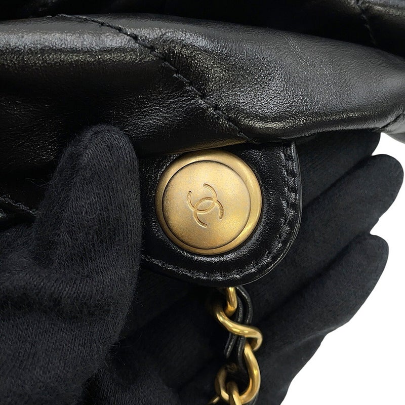 シャネル リュック シャネル22 ラージ シャイニーカーフレザー AS3313 CHANEL バックパック バッグ 黒