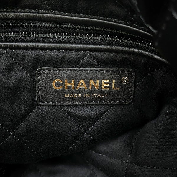 シャネル リュック シャネル22 ラージ シャイニーカーフレザー AS3313 CHANEL バックパック バッグ 黒