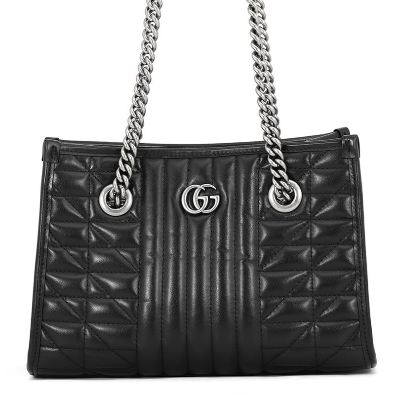 グッチ トートバッグ GGマーモント チェーントート レザー 681483 GUCCI 黒