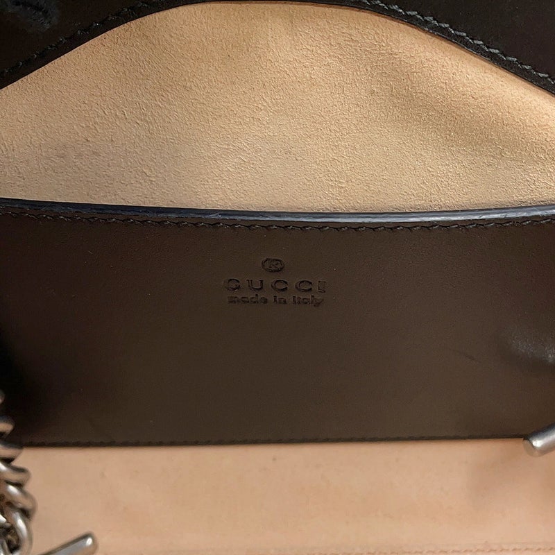 グッチ トートバッグ GGマーモント チェーントート レザー 681483 GUCCI 黒