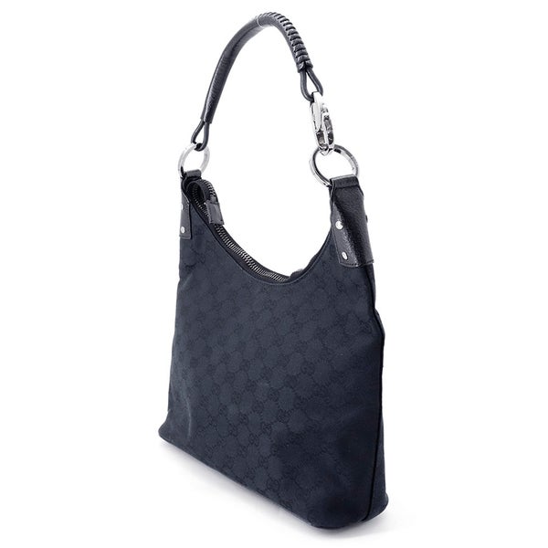 グッチ ショルダーバッグ GGキャンバス/レザー 115003 GUCCI ワンショルダー 黒