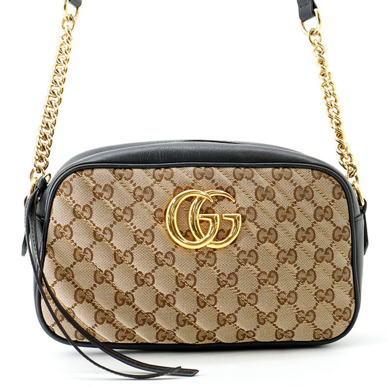 グッチ ショルダーバッグ GGマーモント GGキャンバス/レザー 447632 GUCCI 黒