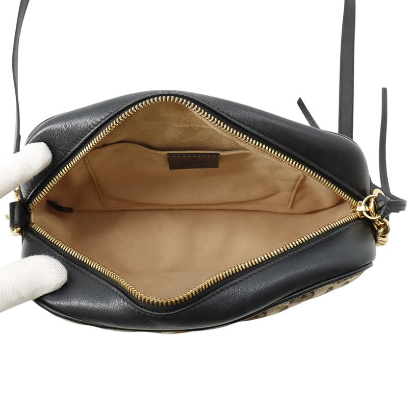 グッチ ショルダーバッグ GGマーモント GGキャンバス/レザー 447632 GUCCI 黒