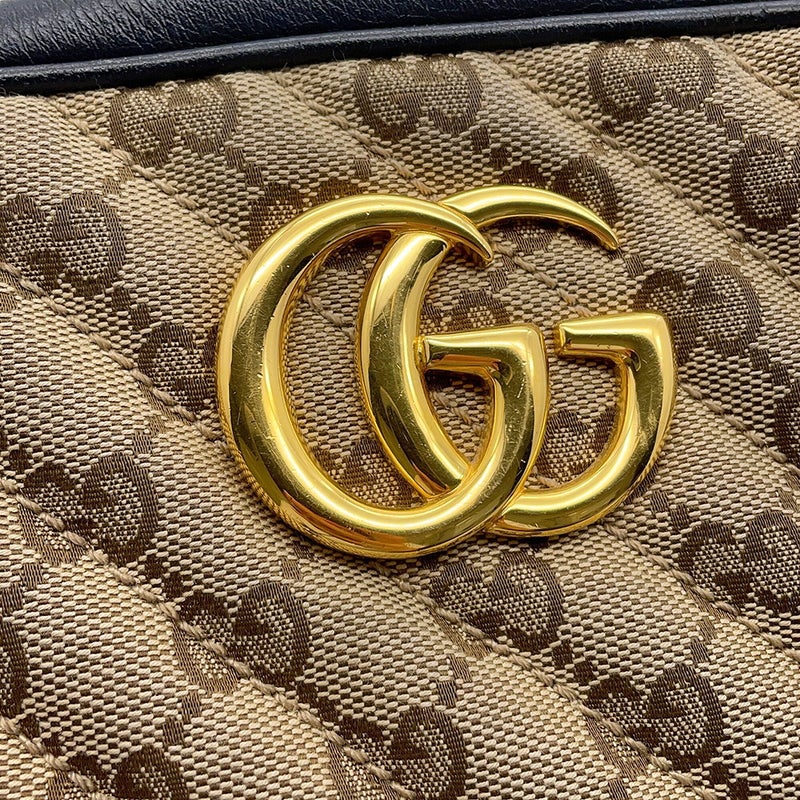 グッチ ショルダーバッグ GGマーモント GGキャンバス/レザー 447632 GUCCI 黒