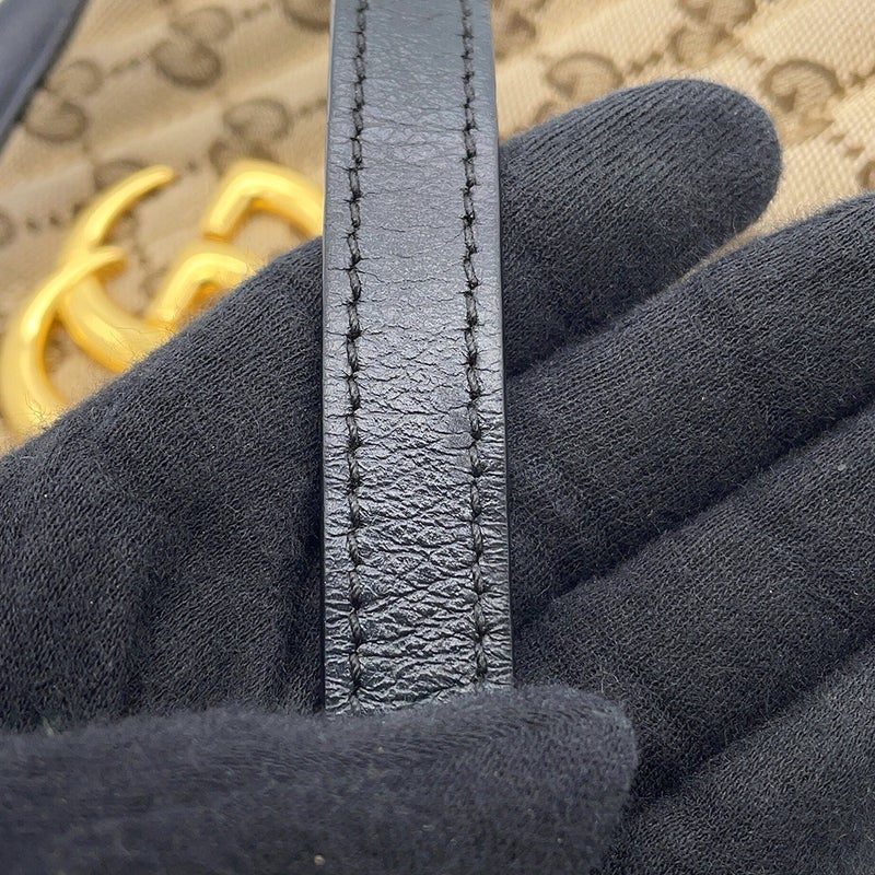 グッチ ショルダーバッグ GGマーモント GGキャンバス/レザー 447632 GUCCI 黒