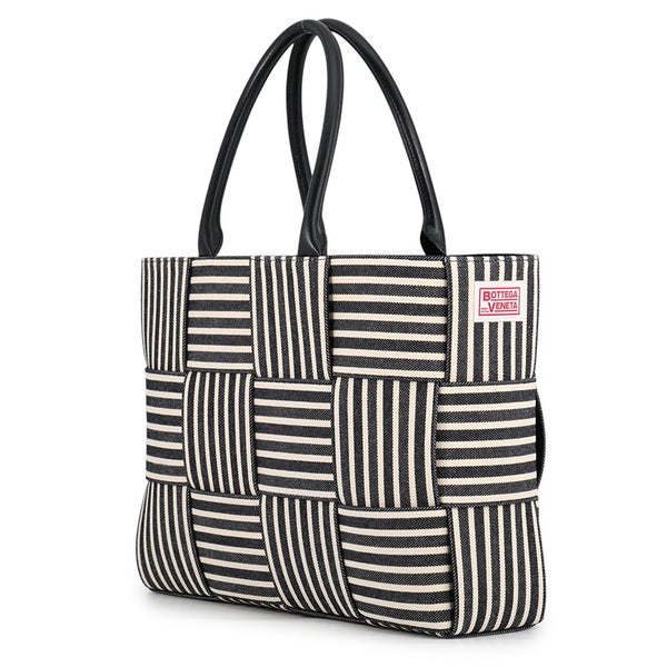 ボッテガヴェネタ トートバッグ マキシイントレチャート アルコトート ミディアム キャンバス 787336 BOTTEGA VENETA