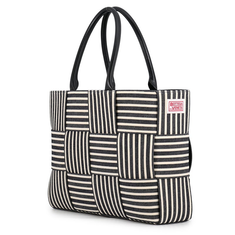 ボッテガヴェネタ トートバッグ マキシイントレチャート アルコトート ミディアム キャンバス 787336 BOTTEGA VENETA