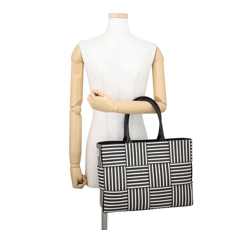 ボッテガヴェネタ トートバッグ マキシイントレチャート アルコトート ミディアム キャンバス 787336 BOTTEGA VENETA