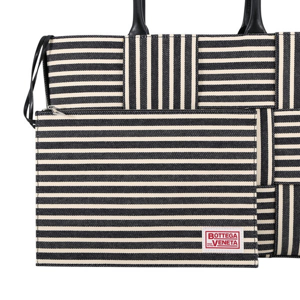 ボッテガヴェネタ トートバッグ マキシイントレチャート アルコトート ミディアム キャンバス 787336 BOTTEGA VENETA