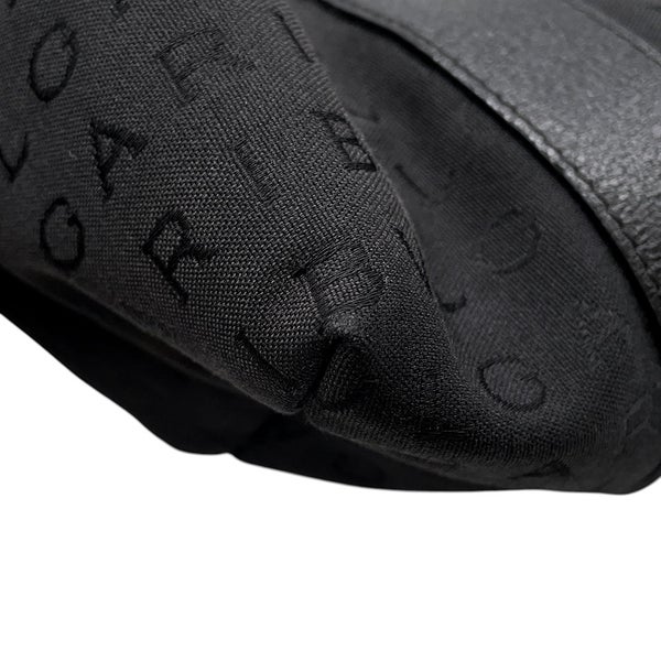 ブルガリ トートバッグ ロゴマニア キャンバス レザー BVLGARI バッグ 黒
