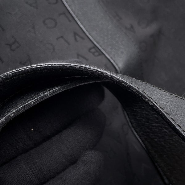 ブルガリ トートバッグ ロゴマニア キャンバス レザー BVLGARI バッグ 黒