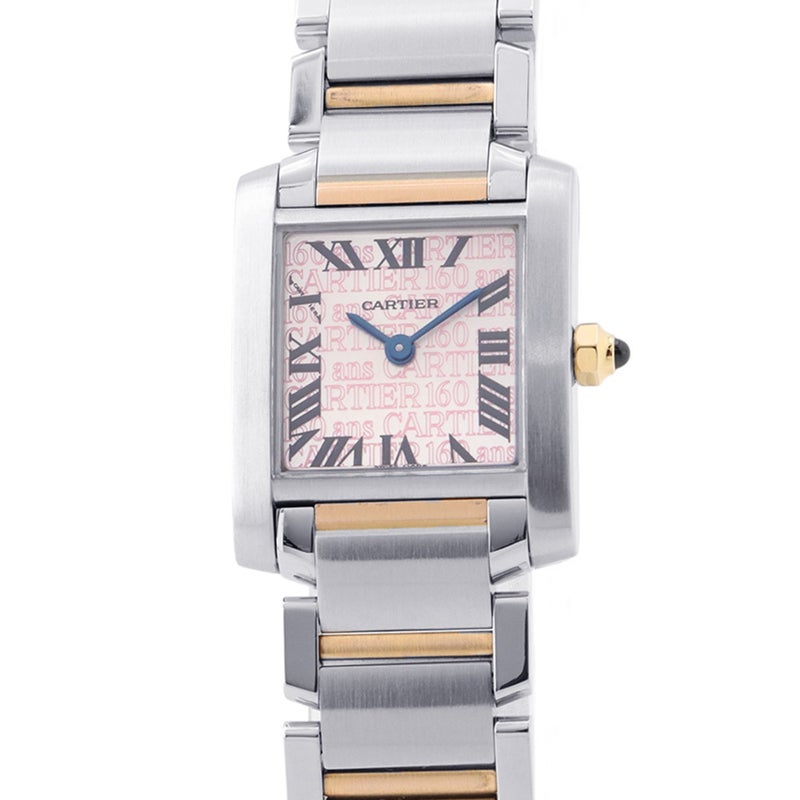 カルティエ タンクフランセーズ SM 160周年記念限定モデル アジア限定1200本 Cartier 腕時計 シルバー/ピンク文字盤