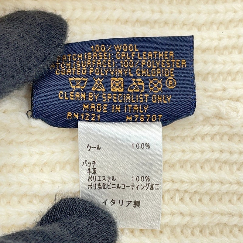 ルイヴィトン ニット帽 ボネ LV ビーニー ウール M76707 LOUIS VUITTON 帽子 白
