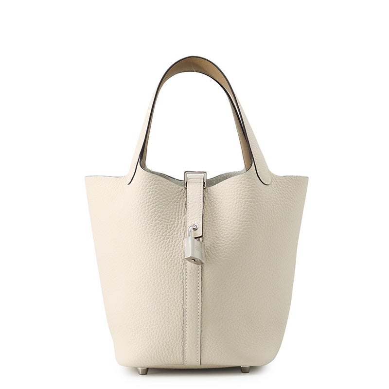 エルメス ハンドバッグ ピコタンロックPM エクラ ナタ/プシエール/シルバー金具 トリヨンクレマンス/スイフト G刻印 HERMES