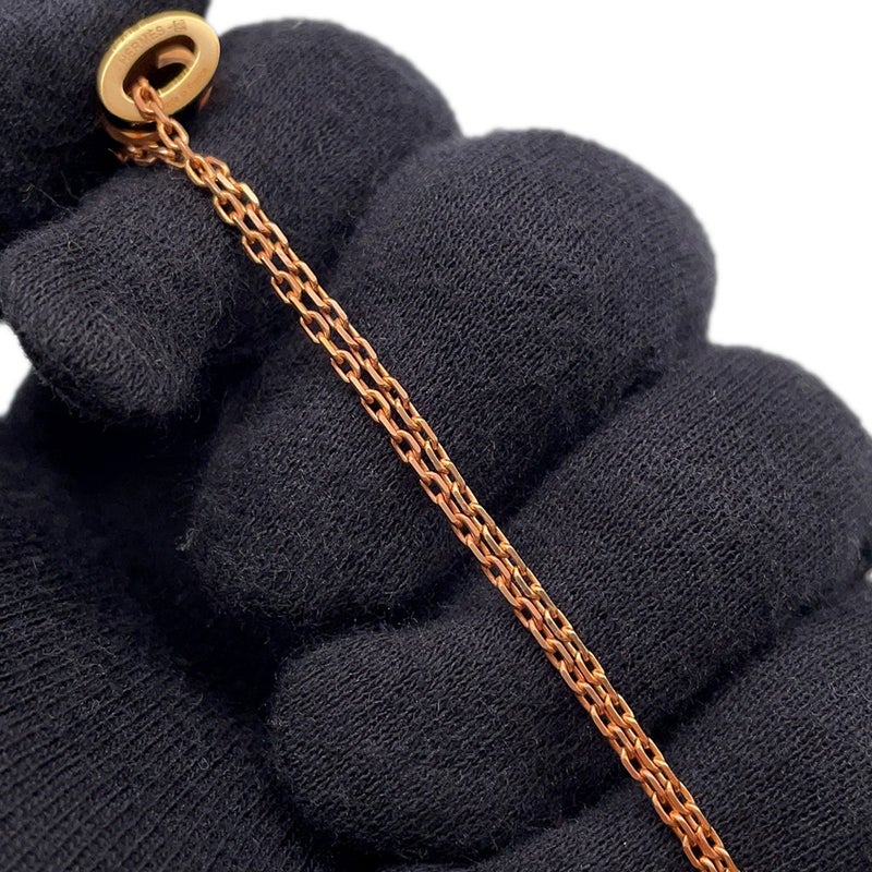エルメス ネックレス ミニ・ポップアッシュ ブラック/ピンクゴールド金具 HERMES アクセサリー 黒