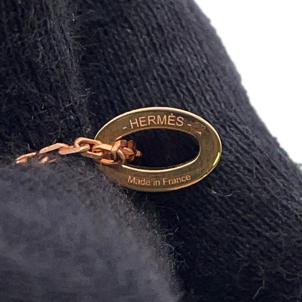 エルメス ネックレス ミニ・ポップアッシュ ブラック/ピンクゴールド金具 HERMES アクセサリー 黒