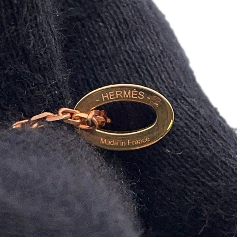 エルメス ネックレス ミニ・ポップアッシュ ブラック/ピンクゴールド金具 HERMES アクセサリー 黒
