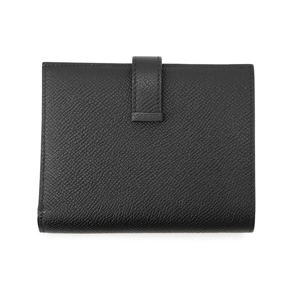 エルメス 二つ折り財布 ベアンコンパクト ブラック/シルバー金具 エプソン W刻印 財布 黒