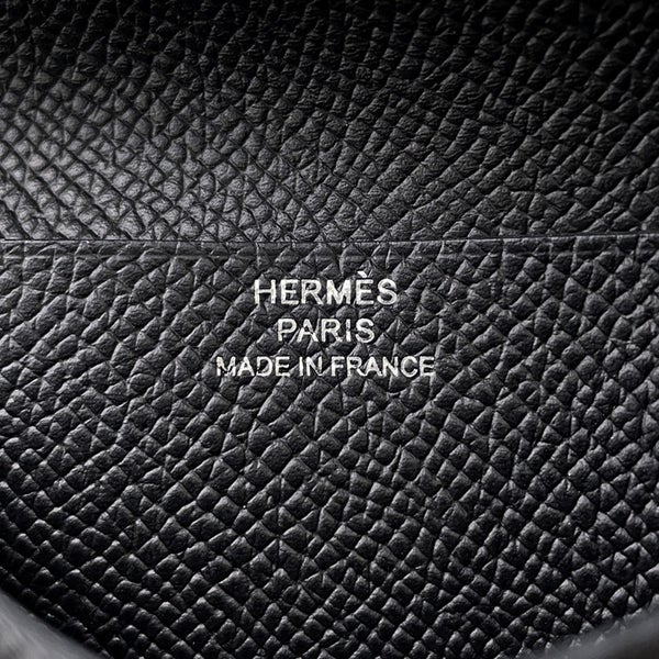 エルメス 二つ折り財布 ベアンコンパクト ブラック/シルバー金具 エプソン W刻印 財布 黒