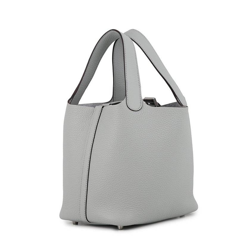 エルメス ハンドバッグ ピコタンロックPM ブルーグラシエ/シルバー金具 トリヨンクレマンス K刻印 HERMES トートバッグ