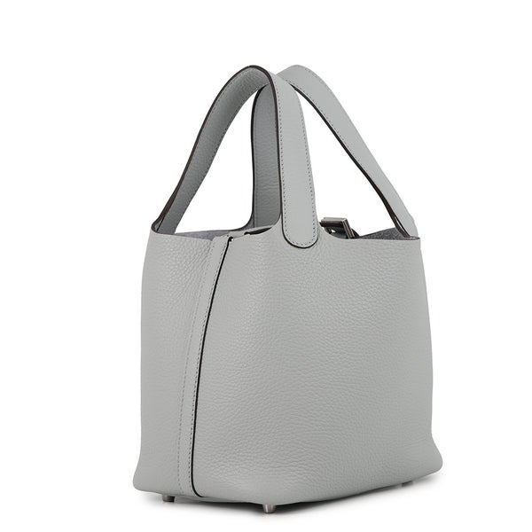 エルメス ハンドバッグ ピコタンロックPM ブルーグラシエ/シルバー金具 トリヨンクレマンス K刻印 HERMES トートバッグ