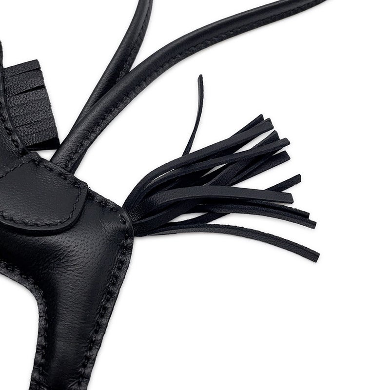エルメス バッグチャーム ロデオ PM ブラック ラムスキン G刻印 HERMES 黒