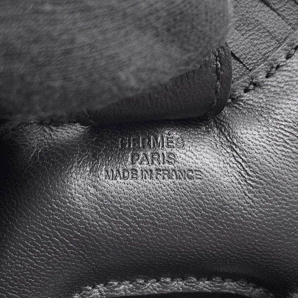 エルメス バッグチャーム ロデオ PM ブラック ラムスキン G刻印 HERMES
