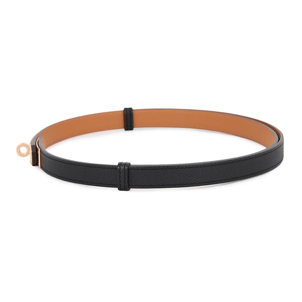 エルメス ケリーベルト ブラック/ピンクゴールド金具 エプソン B刻印  HERMES べルト 黒