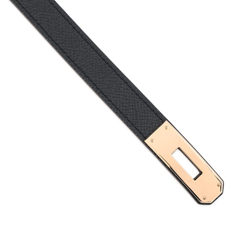 エルメス ケリーベルト ブラック/ピンクゴールド金具 エプソン B刻印  HERMES べルト 黒