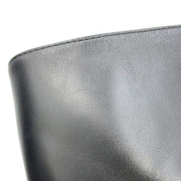 シャネル ショートブーツ ココマーク チェーン レザー レディースサイズ37 1/2C CHANEL 靴 黒