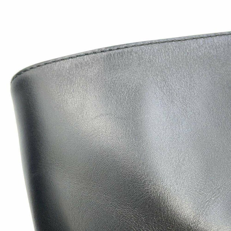 シャネル ショートブーツ ココマーク チェーン レザー レディースサイズ37 1/2C CHANEL 靴 黒