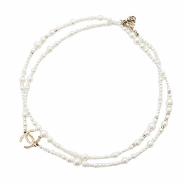 シャネル ネックレス ココマーク パール ロングネックレス ラインストーン A18 P CHANEL アクセサリー