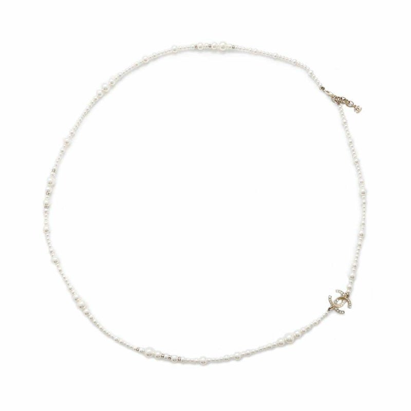 シャネル ネックレス ココマーク パール ロングネックレス ラインストーン A18 P CHANEL アクセサリー