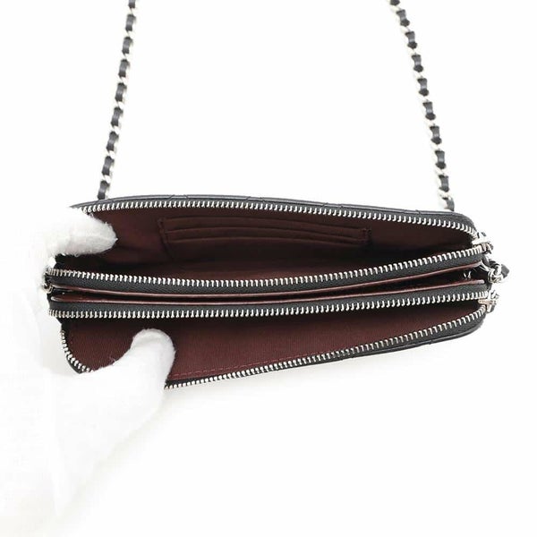 シャネル チェーンウォレット ココマーク マトラッセ ラムスキン A82527 CHANEL ポシェット 財布 黒