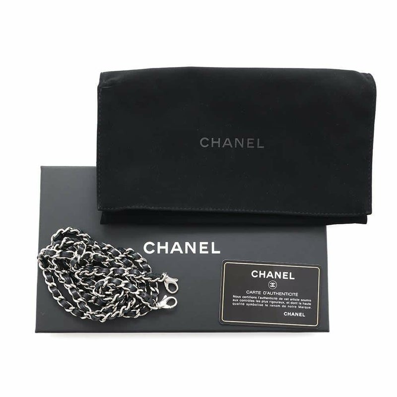 シャネル チェーンウォレット ココマーク マトラッセ ラムスキン A82527 CHANEL ポシェット 財布 黒