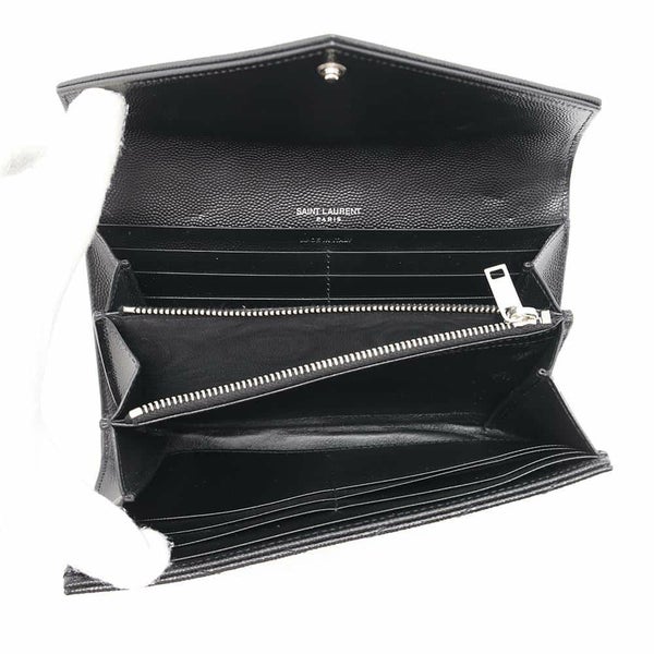 サンローランパリ 長財布 モノグラム ラージ キルティング フラップウォレット 372264 SAINT LAURENT PARIS 財布 YSL 黒