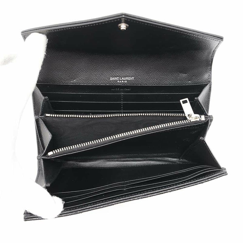 サンローランパリ 長財布 モノグラム ラージ キルティング フラップウォレット 372264 SAINT LAURENT PARIS 財布 YSL 黒