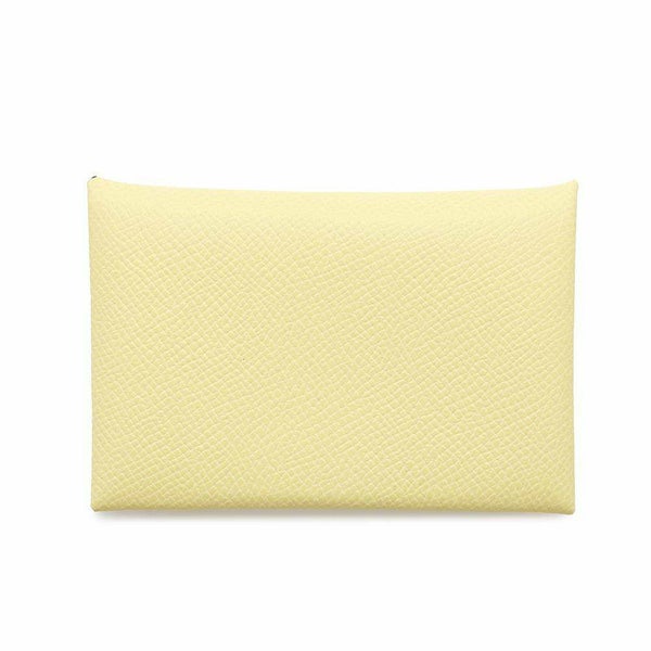 エルメス カードケース カルヴィ ヴェルソ ジョーヌプッサン/ヴェールモワイアン エプソン W刻印 財布