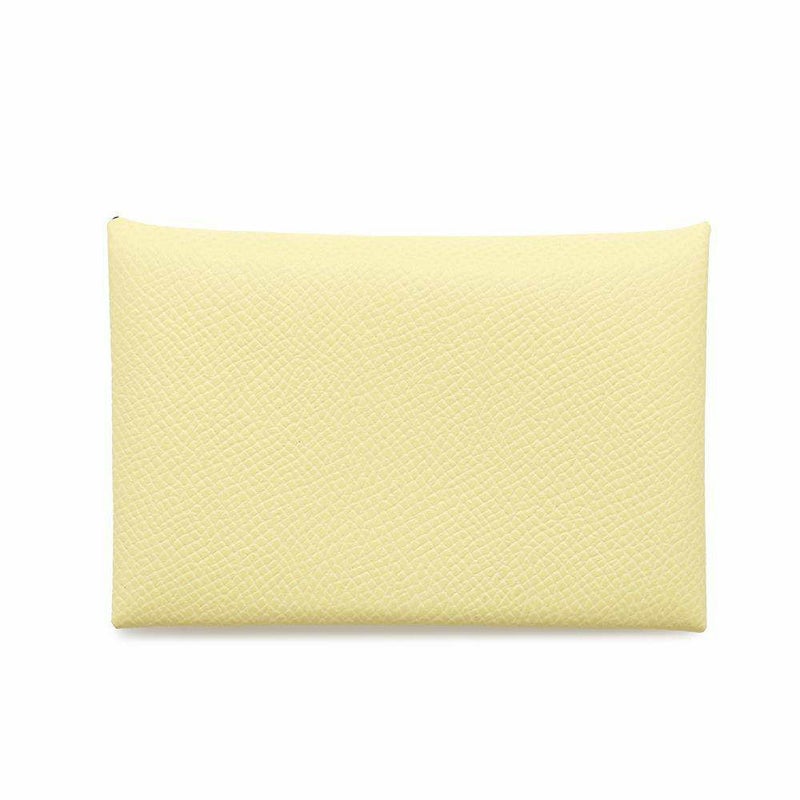 エルメス カードケース カルヴィ ヴェルソ ジョーヌプッサン/ヴェールモワイアン エプソン W刻印 財布