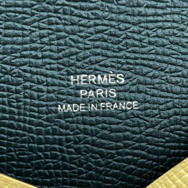 エルメス カードケース カルヴィ ヴェルソ ジョーヌプッサン/ヴェールモワイアン エプソン W刻印 財布