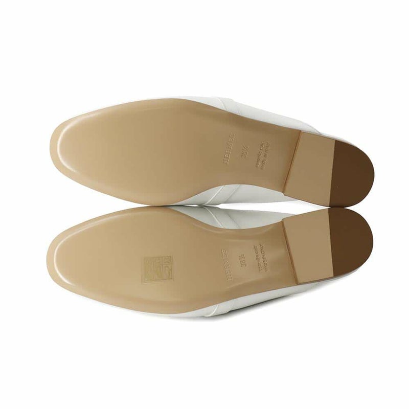 エルメス ミュール オズ OZ カーフレザー レディースサイズ38 1/2 HERMES 靴 白