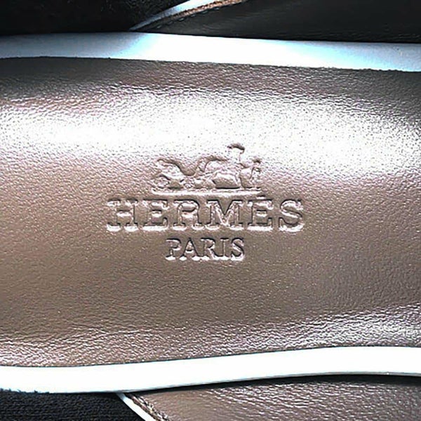 エルメス ミュール オズ OZ カーフレザー レディースサイズ38 1/2 HERMES 靴 白