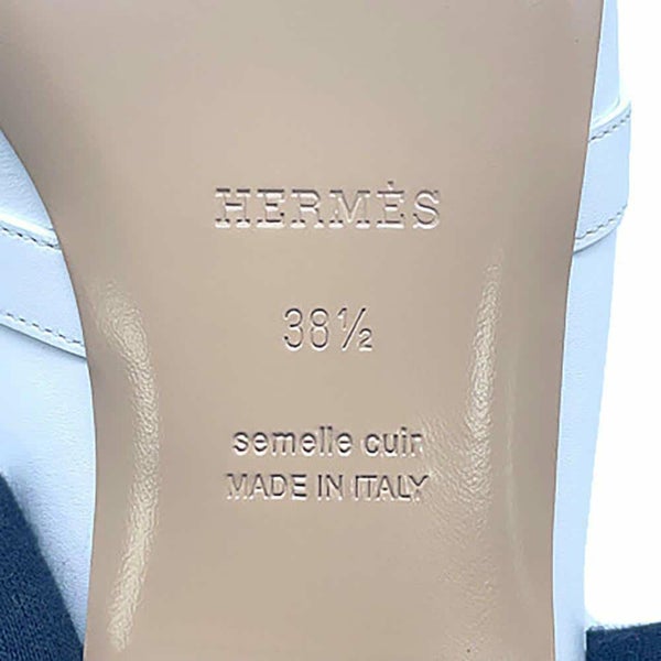 エルメス ミュール オズ OZ カーフレザー レディースサイズ38 1/2 HERMES 靴 白
